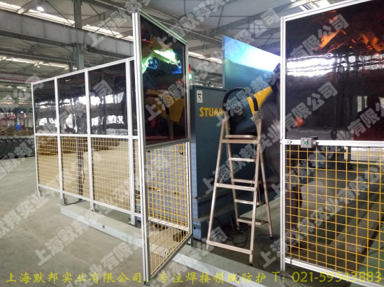 定制機器人專用焊接圍欄，鋁合金防護圍欄
