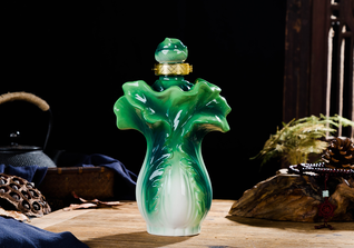 景德鎮(zhèn)陶瓷酒瓶一斤白菜酒瓶琺瑯彩百財如意1斤裝藝術裝飾酒瓶子