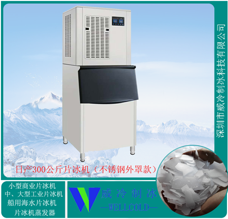 300公斤小型不銹鋼外罩商用片冰機(jī)